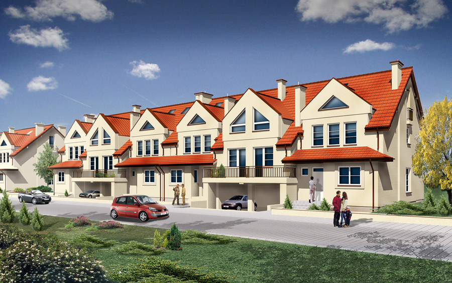 osiedle przy osiedlowej lomianki domy szeregowe wizualizacja 01 2